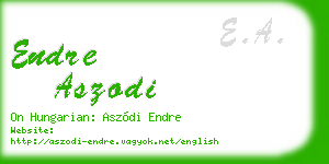 endre aszodi business card